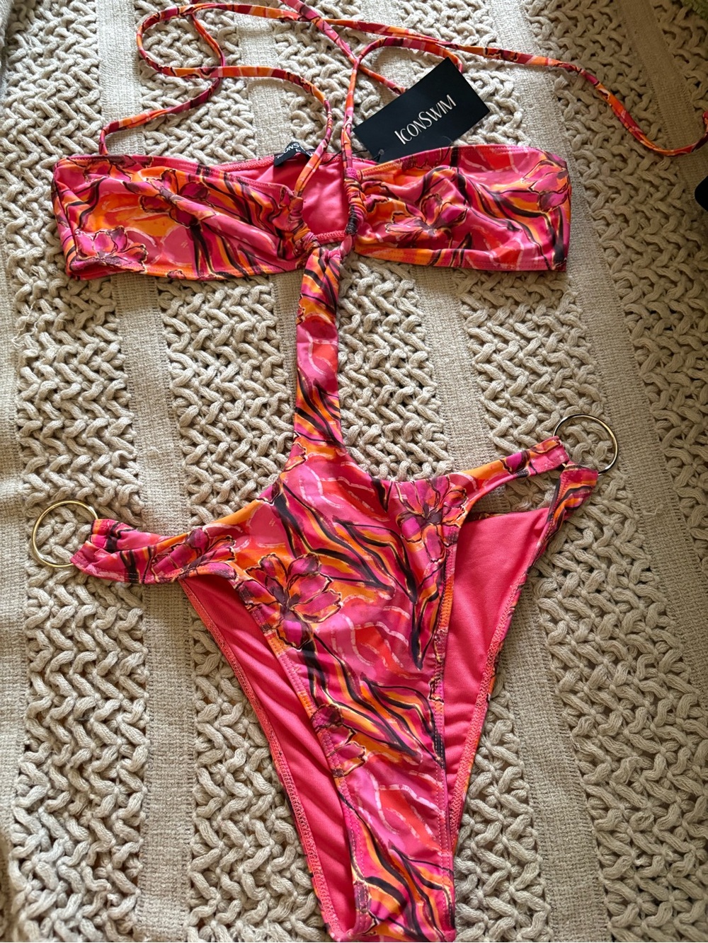 Kids Pink & Orange Floral One-Piece